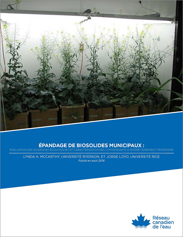 Épandage de biosolides municipaux : évaluation des incidences écologiques et caractérisation des contaminants d’intérêt émergent prioritaire