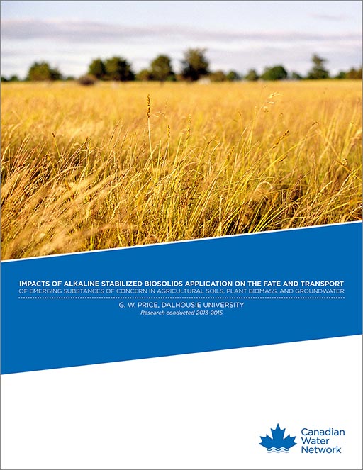 Impacts of Alkaline Stabilized Biosolids Application on the Fate and Transport of Emerging Substances of Concern in Agricultural Soils, Plant Biomass and Groundwater