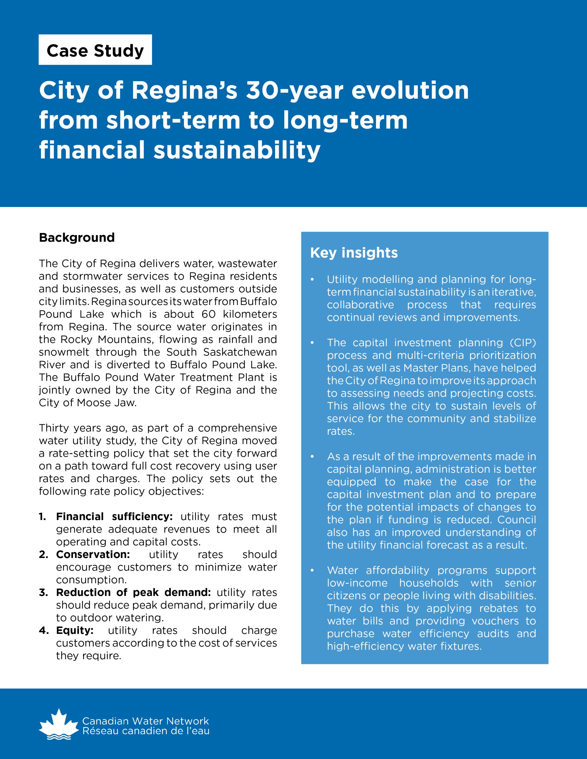 City of Regina's evolution from short-term to long-term financial sustainability