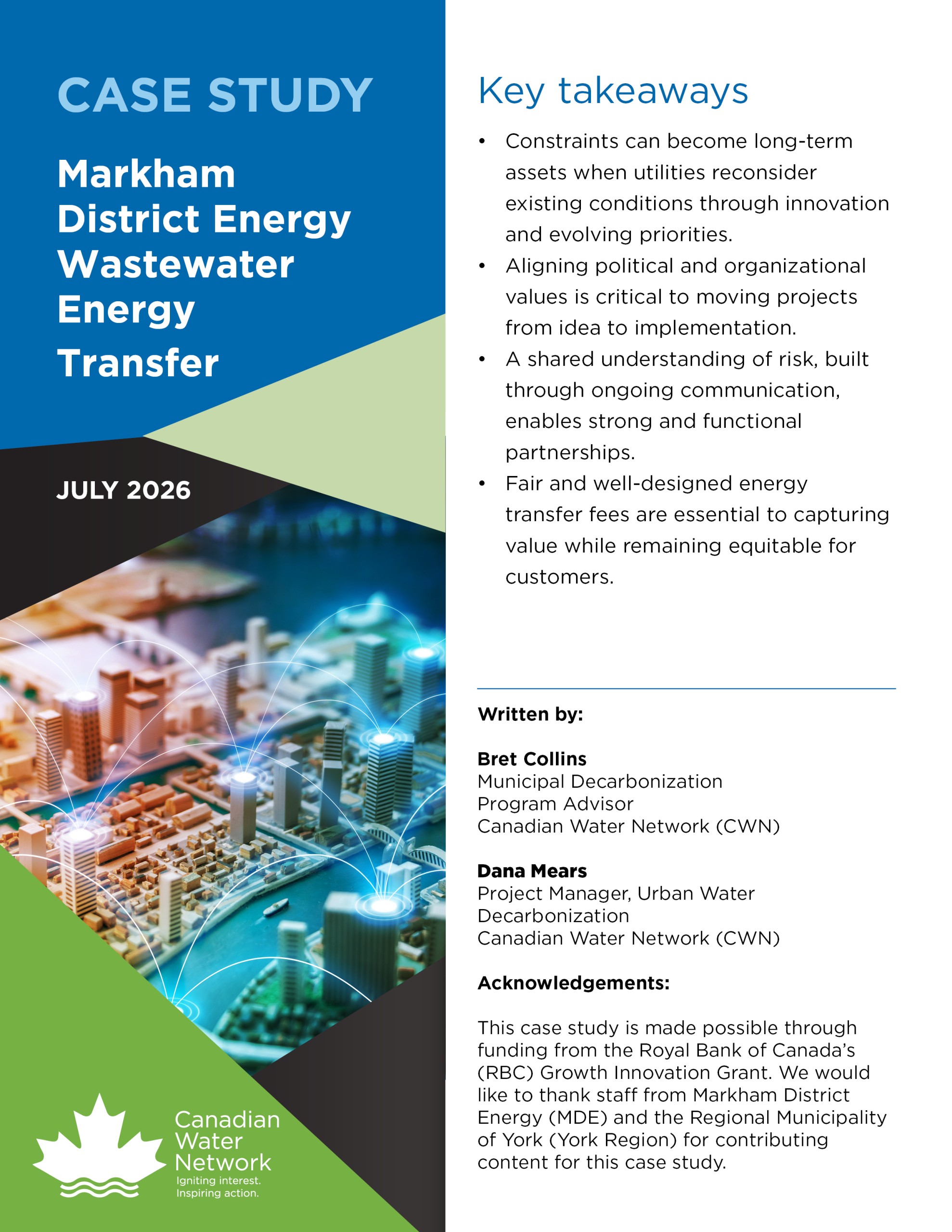 Markham District Energy Wastewater Energy Transfer